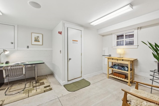 interior space with white cabinets