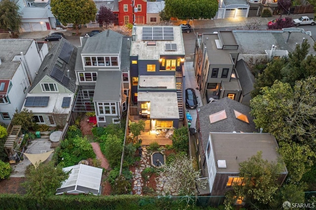 aerial view with a residential view