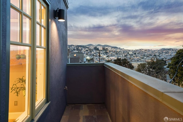 balcony with a mountain view