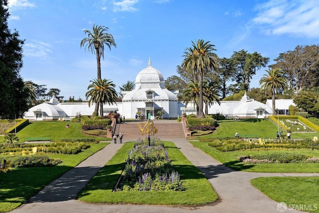 view of community with a lawn