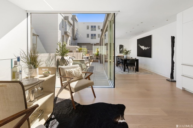 balcony with outdoor dining area