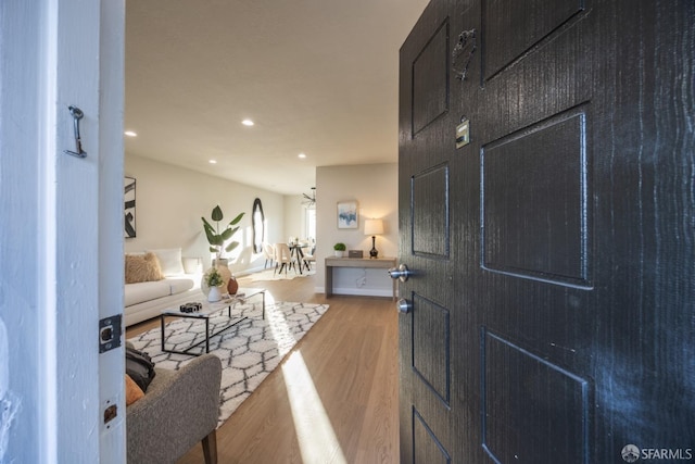 entrance foyer featuring hardwood / wood-style floors