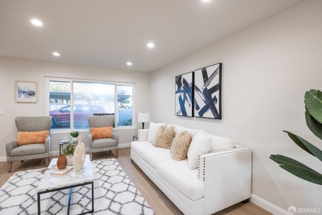 living room with hardwood / wood-style floors