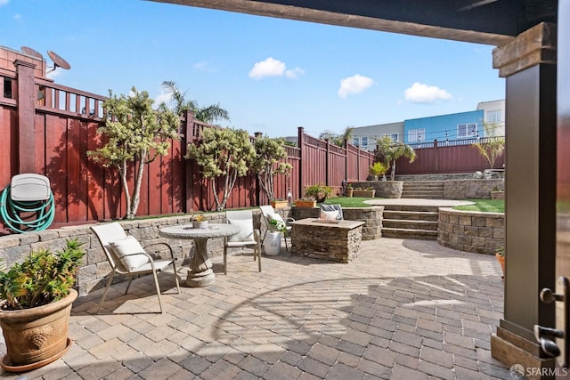 view of patio / terrace featuring a fenced backyard