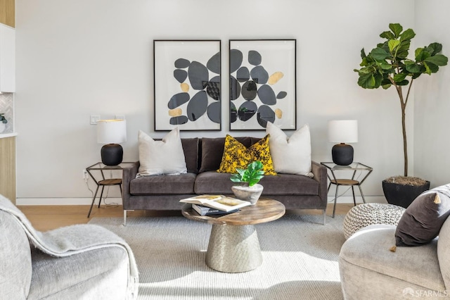 living room featuring wood-type flooring