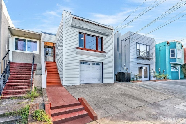 view of front of home with a garage