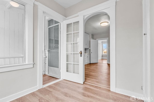 interior space featuring light wood-type flooring