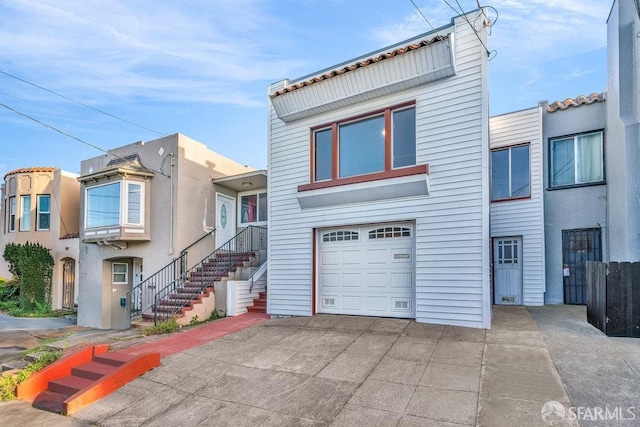 view of front of home featuring a garage