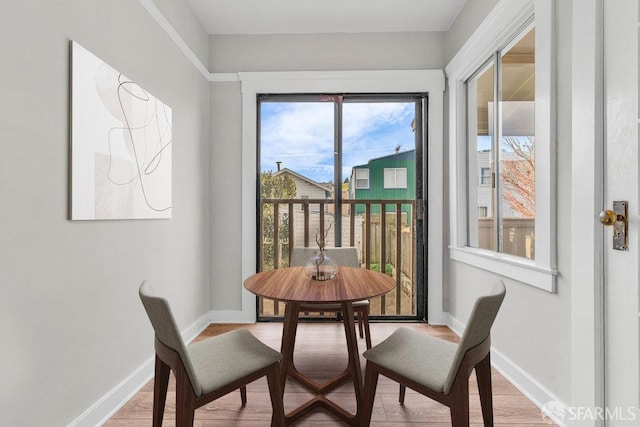 dining area with plenty of natural light