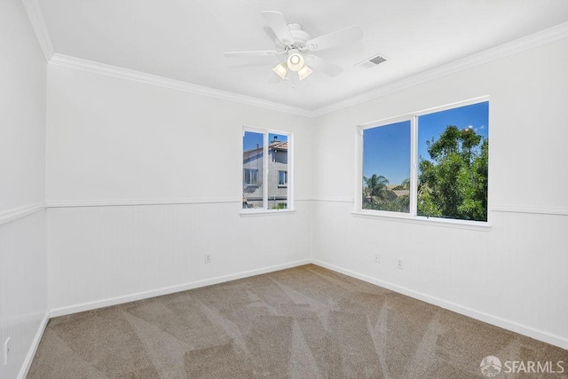 654 Tain Ct, Brentwood, CA 94513 - unfurnished room with crown molding, carpet, and a ceiling fan