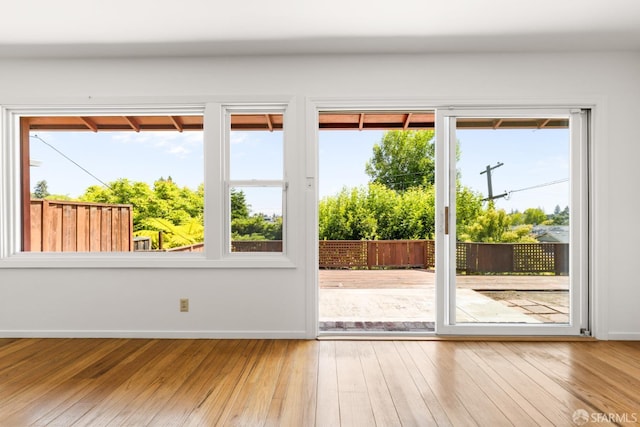 971 Lupin Way Lower, Lower, San Carlos, CA 94070 - doorway with hardwood / wood-style flooring and baseboards