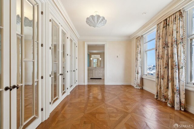 2000 Washington St Unit 4, San Francisco, CA 94109 - hall featuring french doors, baseboards, and ornamental molding