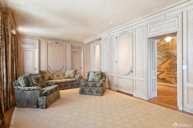 2000 Washington St Unit 4, San Francisco, CA 94109 - sitting room featuring crown molding, a decorative wall, and wood finished floors
