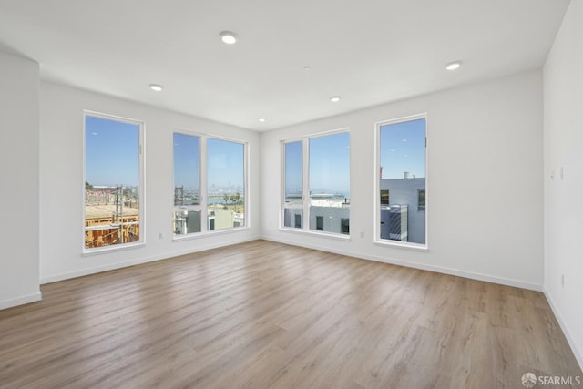 empty room with light wood-type flooring