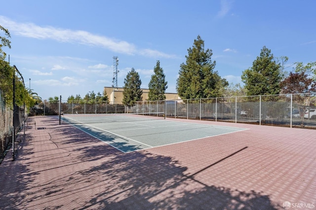 view of tennis court with basketball court