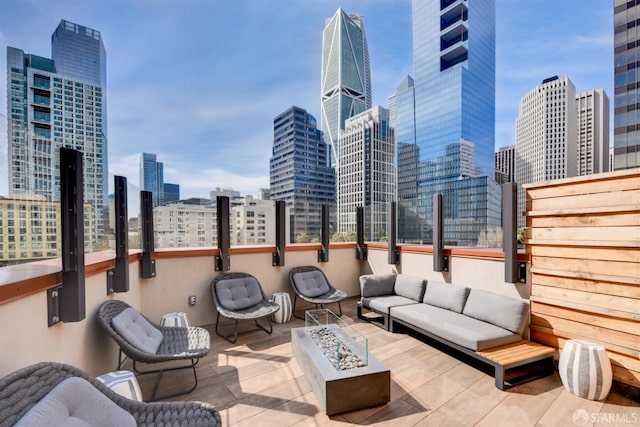 view of patio with an outdoor hangout area