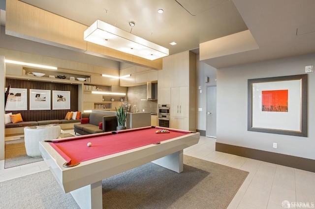 rec room featuring pool table