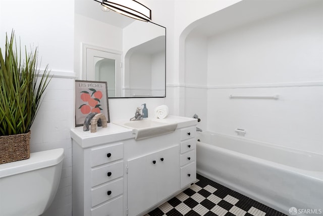 651 29th Ave, San Francisco, CA 94121 - bathroom featuring toilet, vanity, and tile patterned flooring