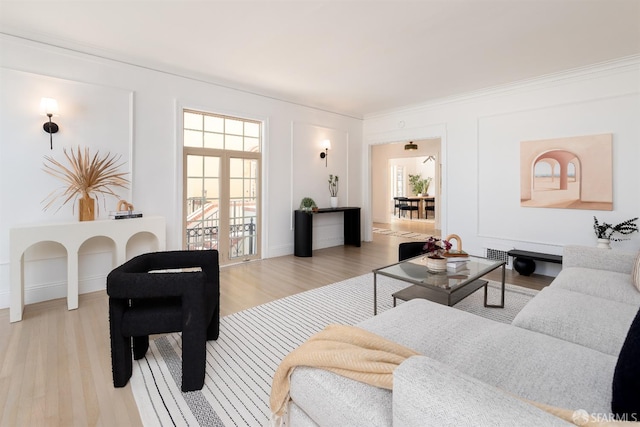 651 29th Ave, San Francisco, CA 94121 - living room featuring wood finished floors, ornamental molding, and baseboards