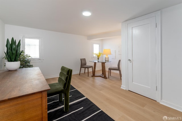 651 29th Ave, San Francisco, CA 94121 - home office with light wood finished floors, healthy amount of natural light, and baseboards