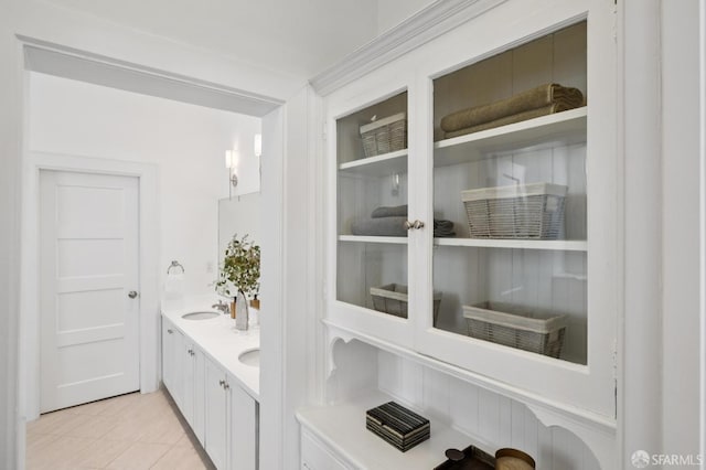 2427 Franklin St, San Francisco, CA 94123 - bathroom featuring double vanity and tile patterned flooring