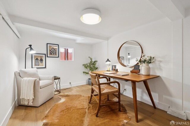 57 Theresa St, San Francisco, CA 94112 - office area featuring baseboards and light wood-style floors
