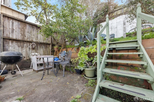 view of patio / terrace with a grill