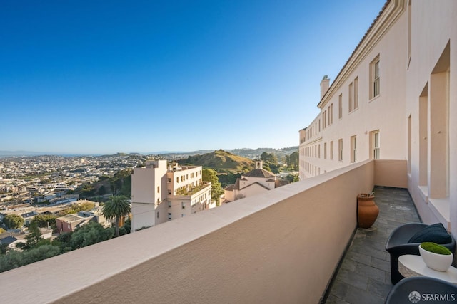 balcony with a mountain view