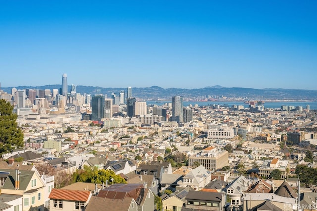 property's view of city featuring a mountain view