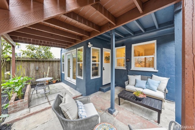 view of patio / terrace with an outdoor living space