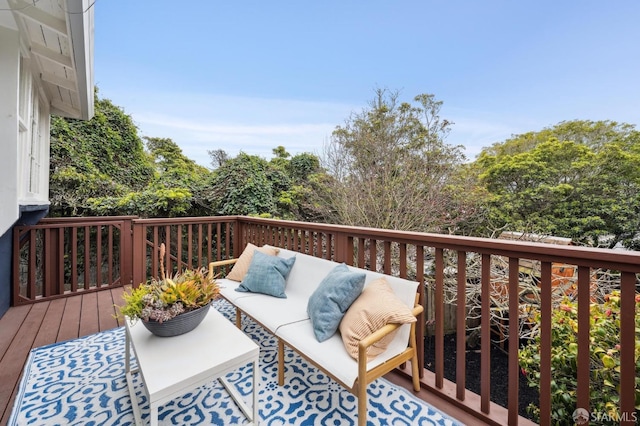 deck with an outdoor living space