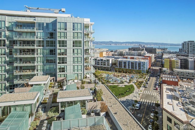 city view with a water view