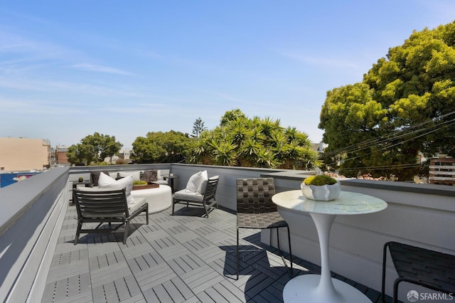 3470 20th St Unit 2, San Francisco, CA 94110 - wooden deck with outdoor lounge area