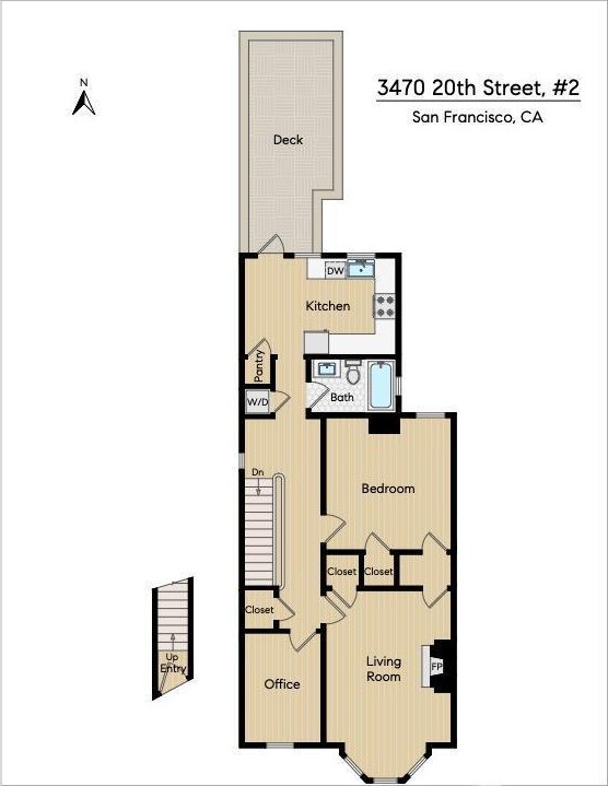 3470 20th St Unit 2, San Francisco, CA 94110 - view of property floor plan