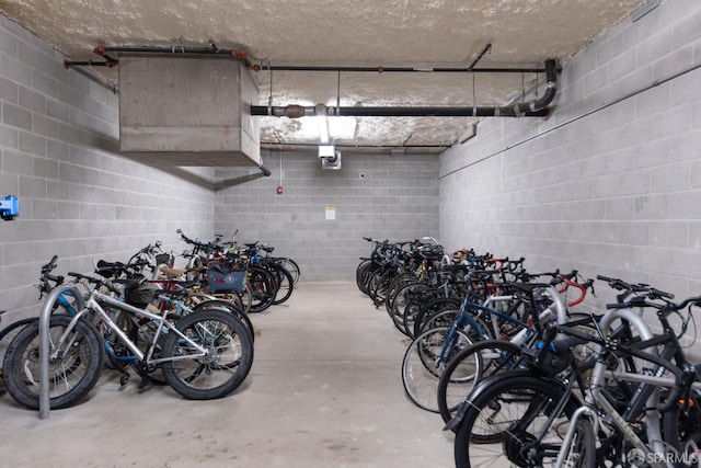 2655 Bush St Unit 119, San Francisco, CA 94115 - garage with concrete block wall and bike storage