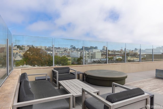 2655 Bush St Unit 119, San Francisco, CA 94115 - view of patio featuring a covered hot tub and a view of city