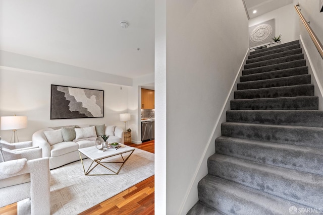 2655 Bush St Unit 119, San Francisco, CA 94115 - stairs with wood finished floors