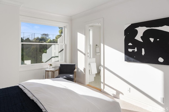 bedroom featuring ornamental molding