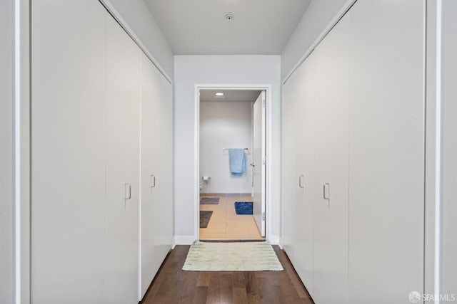 38 N Almaden Blvd Unit 1419, San Jose, CA 95110 - hall with dark wood finished floors and baseboards