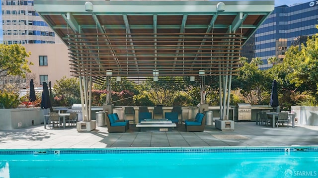 38 N Almaden Blvd Unit 1419, San Jose, CA 95110 - community pool with a patio and outdoor dining space