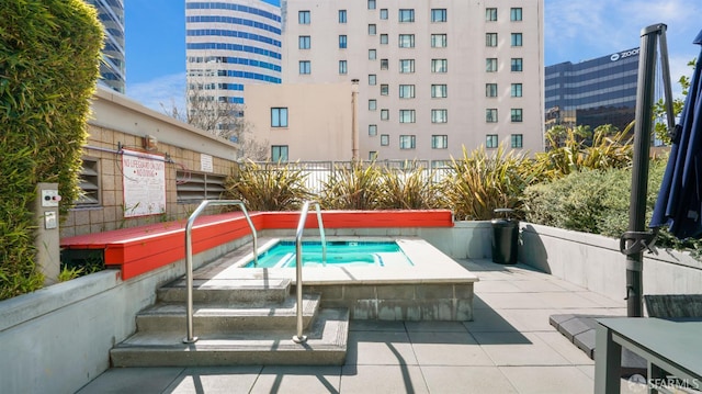 38 N Almaden Blvd Unit 1419, San Jose, CA 95110 - view of swimming pool with a hot tub and a patio