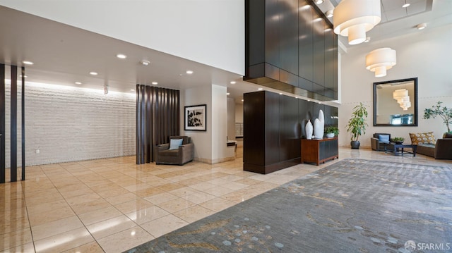 38 N Almaden Blvd Unit 1419, San Jose, CA 95110 - common area featuring a towering ceiling and recessed lighting