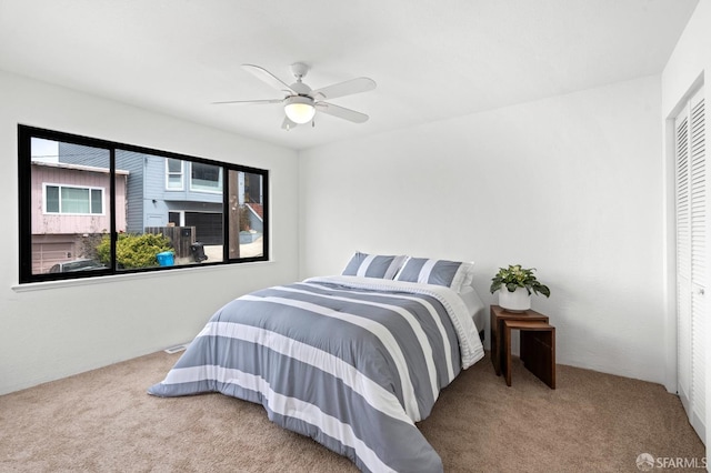 11 Sparta St, San Francisco, CA 94134 - bedroom featuring carpet floors, a ceiling fan, and a closet