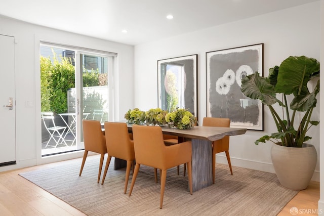 dining area featuring light hardwood / wood-style floors