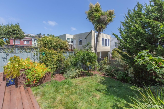 view of yard with fence