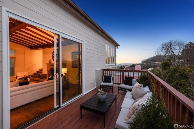 view of deck at dusk