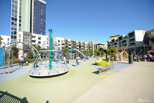 view of property's community featuring a playground