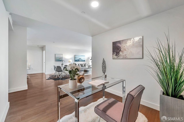 office featuring hardwood / wood-style floors