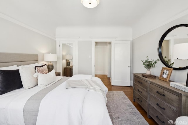 1856 Franklin St Unit 4, San Francisco, CA 94109 - bedroom featuring dark wood-type flooring and ornamental molding