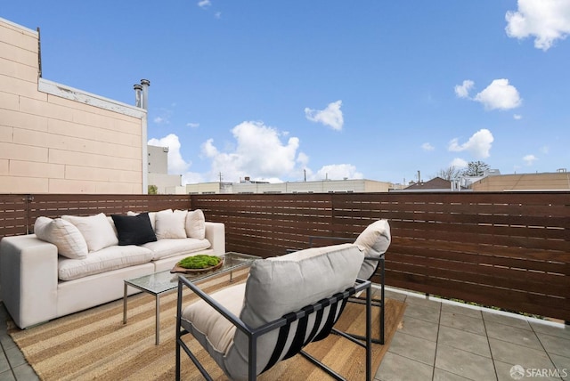 view of patio featuring an outdoor living space